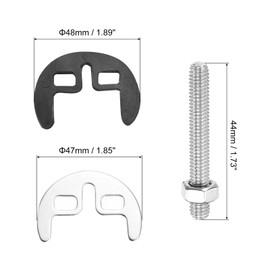 sourcing map 1 Set Faucet Fixing Bracket, Faucet Horseshoe Double Hole, Fastening Circlip Washer Copper Circlip Lengthen Faucet Washers, Stainless Steel Silver