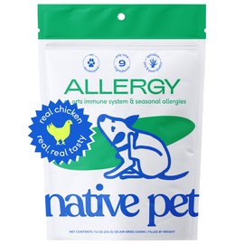Native Pet Native Pet Allergy Chews for Dogs - All-Natural Anti Itch Probiotics for Dogs - 120 Soft Chews - Allergy Supplements for Itchy Skin - Pet Health - Puppy Supplements