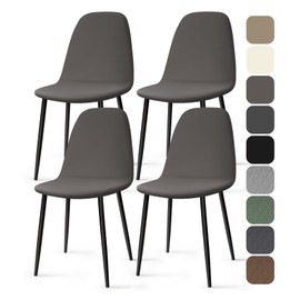 Chair Covers, Pack of 4, Stretch Chair Covers for Dining Room Chairs, Universal Spandex Covers for Chairs, Removable, Washable Chair Covers, Chair Covers for Kitchen Chairs, Hotel, Banquet (Grey, Pack