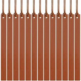 Kosiz 12 Pcs Pastel Leather Bookmarks Colorful Bookmarks Leather Bookmarks for Women Students Teachers Book Lovers Reading Supplies (Brown)