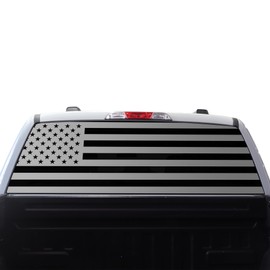 BOGAR TECH DESIGNS Precut Rear Windshield American Flag Vinyl Decal Sticker Compatible with Ford F-150 F150 2015-2025, Matte Black