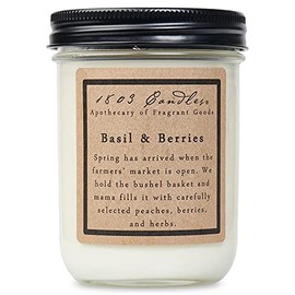 1803 Candles - 14 oz. Jar Soy Candles - (Basil & Berries)