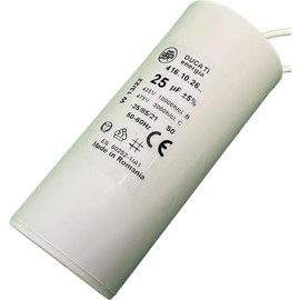 Lumonic Starting Capacitor 416.10.26.V8 Cable 15 cm Motor Capacitor 25µF 400V 40 x 92 mm Capacitor with Insulated Plastic Housing 25uF