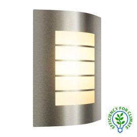 ledscom.de Wandleuchte ZYNO, für außen, IP44, edelstahl, inkl. E27 LED, Energieeffizienzklasse A, 848lm, warmweiß