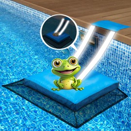 HKZ Pool Frog Animal Escape Ramp - Pool Critter Frog Saver Escape Ramp Log for Swimming Pool with Reflective Strips, Frog Pool Saver Small Critters, Lizards, Ducks, Snakes, Squirrel (Blue)