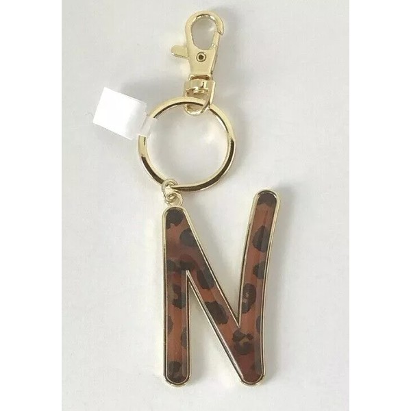 Ganz Safari Leopard Print Initial Letter "N" Keychain Key Chain
