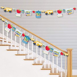 Big Dot of Happiness Back to School - First Day of School Classroom DIY Decorations - Clothespin Garland Banner - 44 Pieces