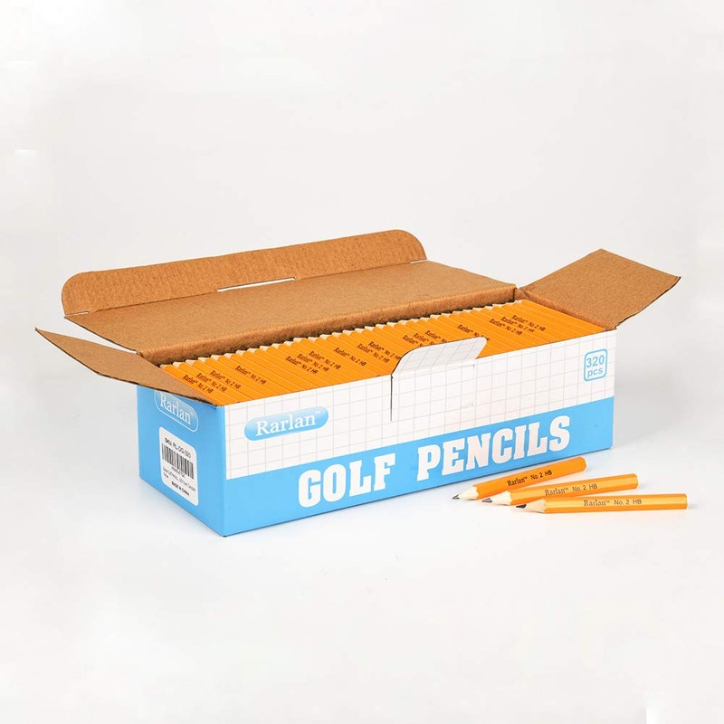 Rarlan Golf Pencils, 2 HB, Pre-Sharpened, 320 Count Bulk Pack