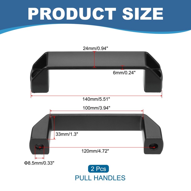 PATIKIL Aluminum Alloy Pull Handles 120mm Hole Centers, 2 Pcs