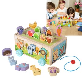 Juguetes Montessori, Juguetes Didacticos para Bebes 1 año 4 Formas de Jugar, Transferencia Térmica, Cordón de Ajuste Extendido, Juguetes para Bebe 1-3 año, El Mejor Regalo de Cumpleaños