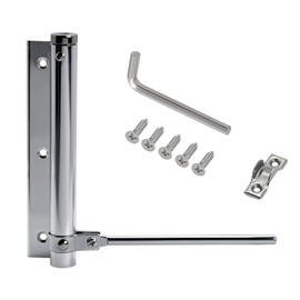 Bolt Door Lock, Automatic Spring, Universal, silver