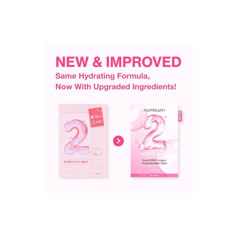 No.2 Rose PDRN Collagen Plumping Sheet Mask (10ea)