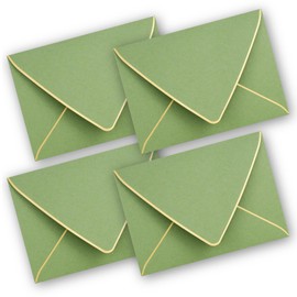 4x6 Envelopes for Invitations with Gold Border,V-Flap Envelopes 50 Pack,A4 Envelopes for Cards,Wedding,Invitations,Baby Shower,All Occasions(Sage Green)