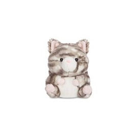 Aurora World Aurora 60749 Rolly Pets Lucky Grey Tabby Katze, 12,7 cm, Plüschtier, Weiß und Braun