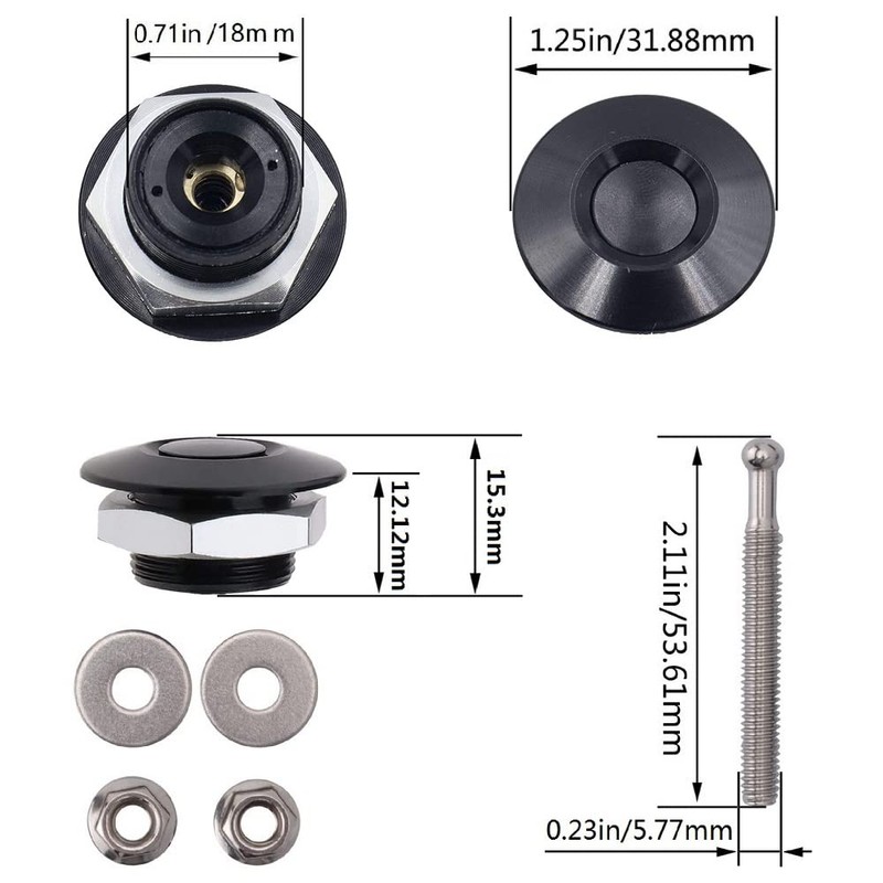 ANJOSHI Quick Release Latch Lock Clip Push Button Bonnet Kit