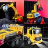 RC Semi Truck and Trailer & Excavator Toy Set -