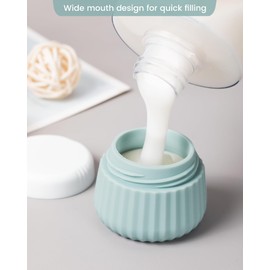 Mrsdry Travel Containers for Toiletries 4 Pack, TSA Approved Travel Size Toiletries, Travel Size Containers, With Clear Bag Leak Proof Silicone Jars, Travel Essentials Creams Jars Carrying Small Items