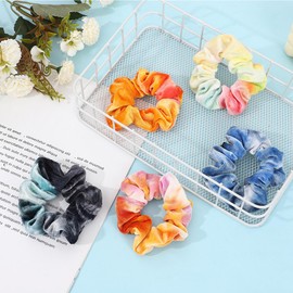 MUFEKUM 15 Stück Haargummis Scrunchies Damen Tie Dye Scrunchies Samt Haargummi Damen Haarbänder Mädchen Weiche Elastische Zopfgummis Haarschmuck Mädchen