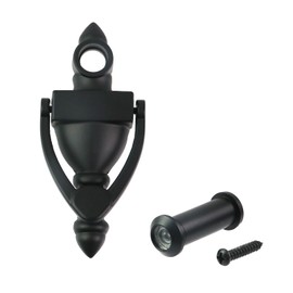 Antrader Door Knocker and Viewer, 160-Degree View Angle,4 Inch Height, Matte Black Finish,1 Pack