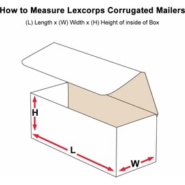 Lexcorps 13-1/2x3-1/2x3-1/2 White Corrugated Mailers 50 Pack Shipping Mailing Boxes MLRBL