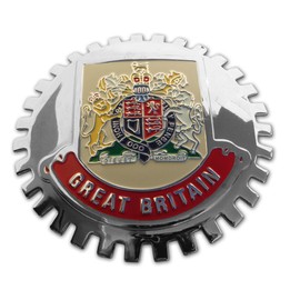 Generic Great Britain Coat of Arms Grill Badge Emblem for Trucks and Cars, Stainless Steel