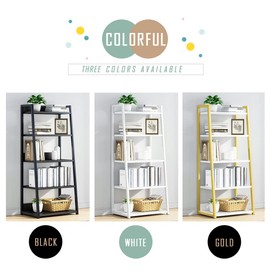 IOTXY 5 Tier Open Bookshelf - Steel and Wood Display Stand, 50CM Width Floor-Standing Bookcase, Black