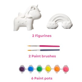 Innovative Designs Create N’ Style DIY Paint Your Own Figurines Arts and Crafts Set for Girls, Unicorn and Rainbow Figures