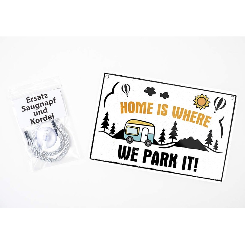Home is where we park it - funny retro decorative
