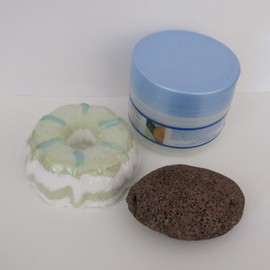 Bath Bomb: Coconut Lime 8 oz Cucumber/Melon Shea Body Butter and Pumice Stone by Dead Sea Spa Care, Bubble Bath, Bath Bombs