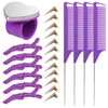 23 Pieces Hair Parting Tools Set, Magnetic Wrist Pin Holder