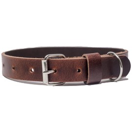 Ashford Ridge Made in England Real Leather Dog Collar - Antique Medium