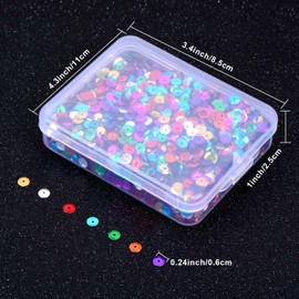 Whaline 20,000 Pcs Bulk Loose Sequins Round Cup Sequins Iridescent Spangles Flat Beads with Storage Box for Crafts, Sewing, Slime, Wedding, Christmas DIY Arts Crafts, 80 Grams, 6 mm