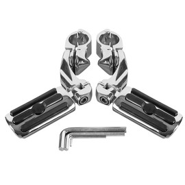 TCT-MOTORPARTS 1.25" Highway Foot Pegs Pedals Fit For Harley Touring Road King Street Glide Electra Glide Sporster Dyna 1 1/4" Crash Bar