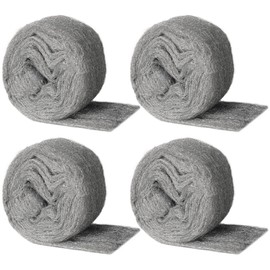 Steel Wool 000-4 Rolls Steel Wool Against Mice with 4 m x 78 mm, Stainless Steel Wool Fine Against Rats Steel Wool for Holes and Wall Cracks of Home, Garden, Cleaning and Polishing