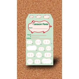 月謝袋 ハッピーピッグ グリーン 10枚入