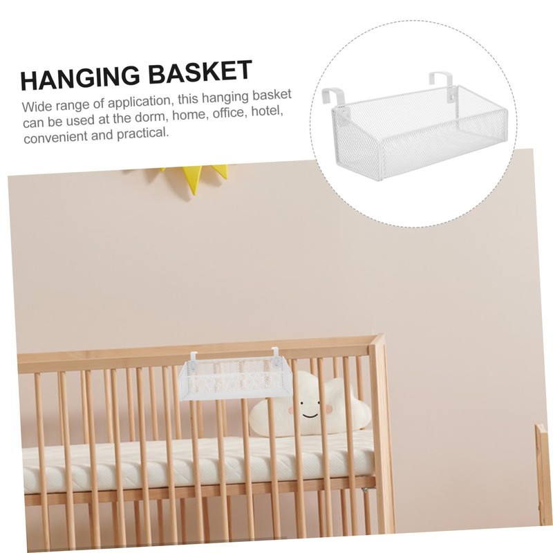 MAGICLULU Bedside Hanging Storage Basket Dormitory Bed Organizer with Hooks