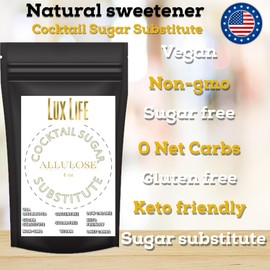 Natural Allulose Cocktail Rimming Sugar, Gluten-Free, Vegan, GMO-Free (Yellow 4oz)