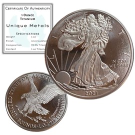 Unique Metals Titanio Walking Liberty Round de 1 Onza