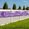 WANDIC 9.84 * 1.64ft Purple Ribbon Pattern Large Banner, 1PC