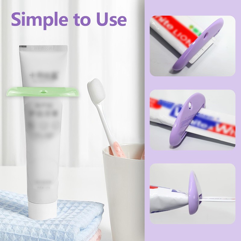 6 Pcs Toothpaste Squeezer Set, Plastic Toothpaste Saver, Hanging Toothpaste