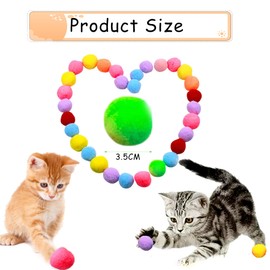 BIPY 20PCS 3.5cm Cat Toy Balls Soft Cats Toys Pompoms Ball Colorful Indoor Kitten Interactive Catch Chase Chew Toy for Kittens Pets Play Exercise Ball Supplies