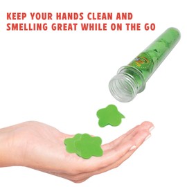 Gadgetime USA Flower Paper Soap Sheets (Pack of 4) - Portable Disposable Travel Paper Soap Confetti - Foaming Hand Washing Scented Soap Flakes for Indoor, Travel, Camping, Hiking, Outdoor, (Green)