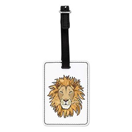 Gift Base Lion Face Visual Luggage Tag with Black Strap