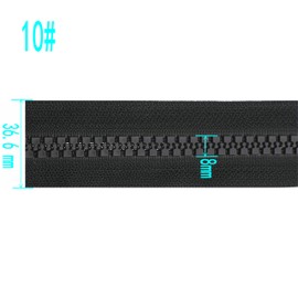 Leekayer 2pcs #10 30 Inch Separating Zipper Black Plastic 76cm Heavy Duty Zipper for Sewing Jacket,Vest,Down Coat,Luggage Bags(30 "2pcs)