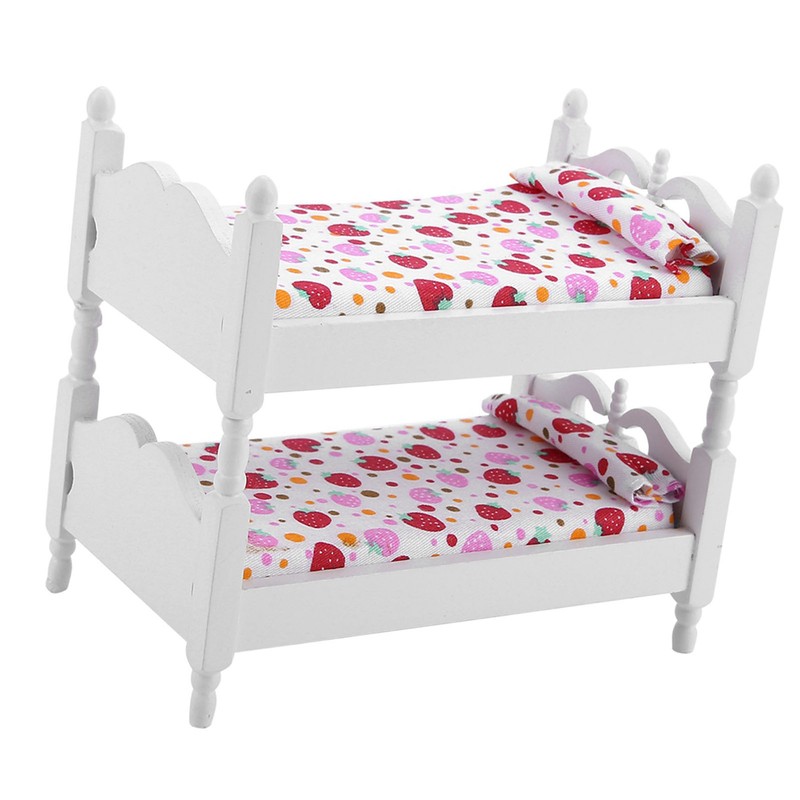 1:12 Doll House Mini Furniture Children Bedroom Model Bunk Bed
