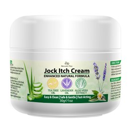 Jock Itch Antifungal Skin Cream: Tea Tree Oil Anti Fungal Cream with Aloe Vera, Lavender & Eucalyptus – Extra Strength Herbal Moisturizer for Itchy Skin Soothing– for Men & Women, 30g