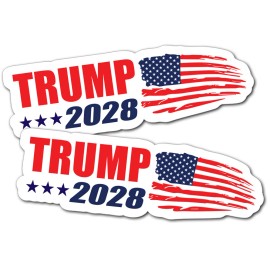 Trump 2028 bumper sticker vinyl decal label President Keep America Great USA 2pk