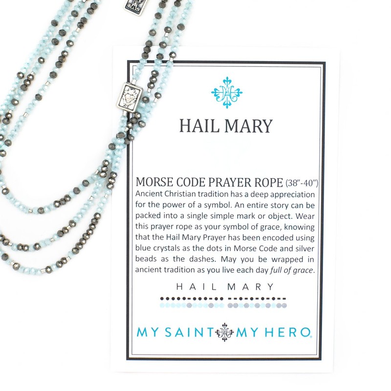 My Saint My Hero Hail Mary Morse Code Prayer Rope