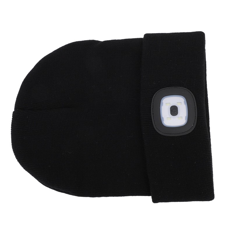 LED Beanie Hat Adjustable Brightness USB Rechargeable Soft Warm Knitted