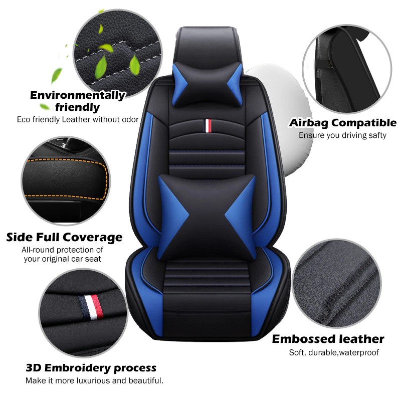 For Ford Car Seat Covers Leather Full Set 5-Seats Front